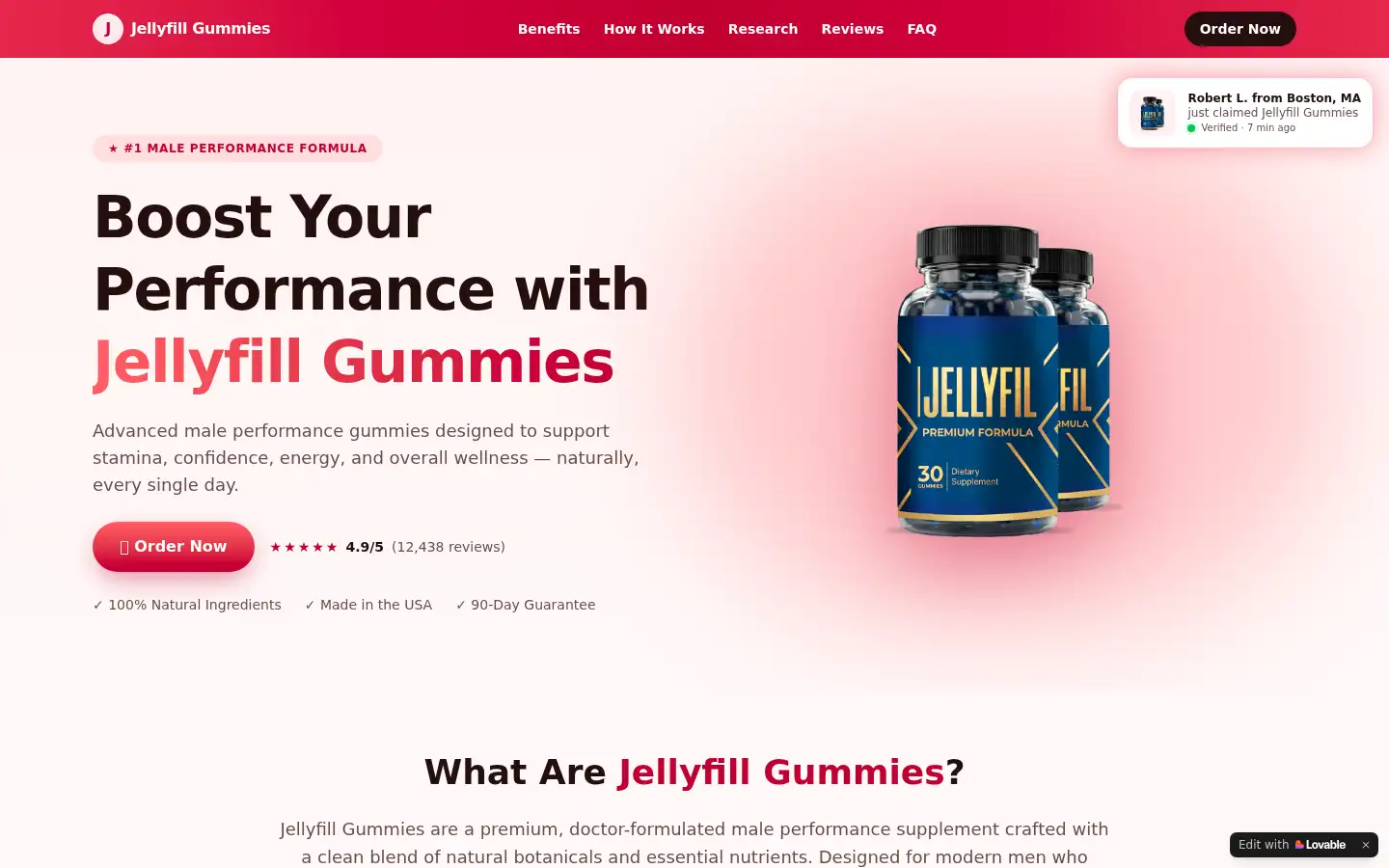 Screenshot of jellyfill-gummies.lovable.app