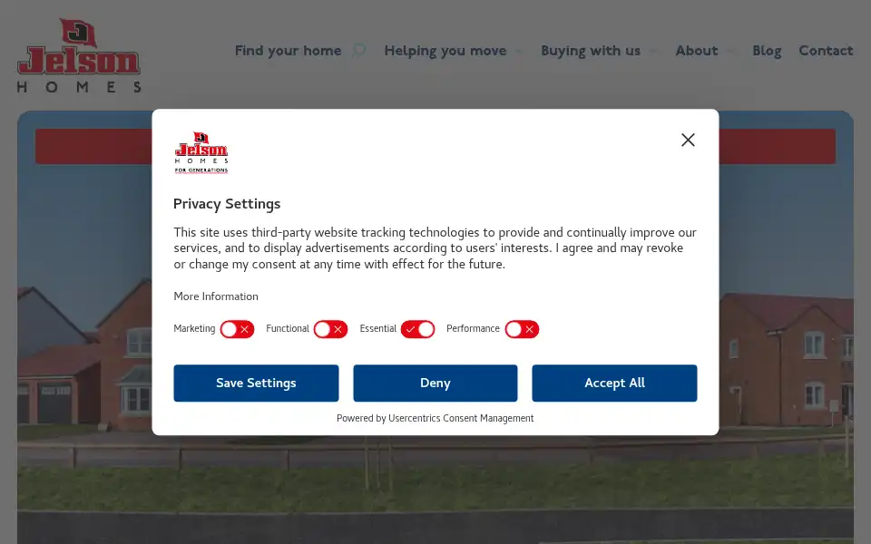 Screenshot of jelson.co.uk