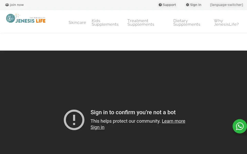 Screenshot of jenesislife.com