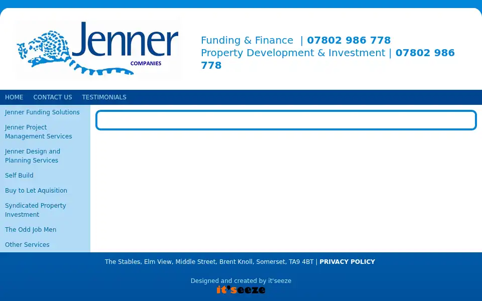 Screenshot of jennerpropertyservices.co.uk