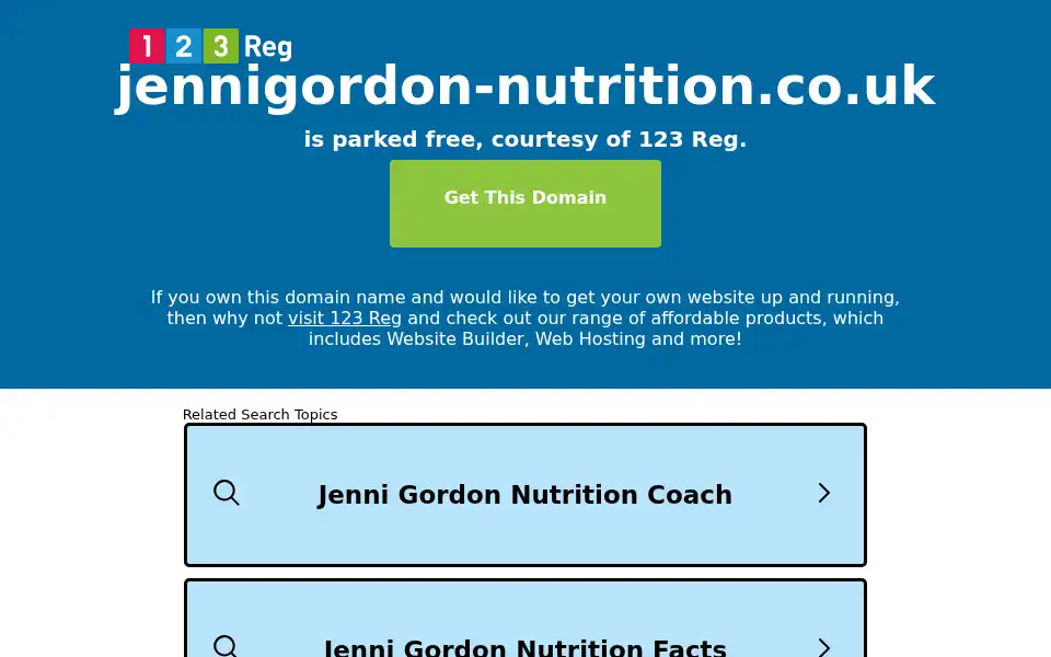 Screenshot of jennigordon-nutrition.co.uk