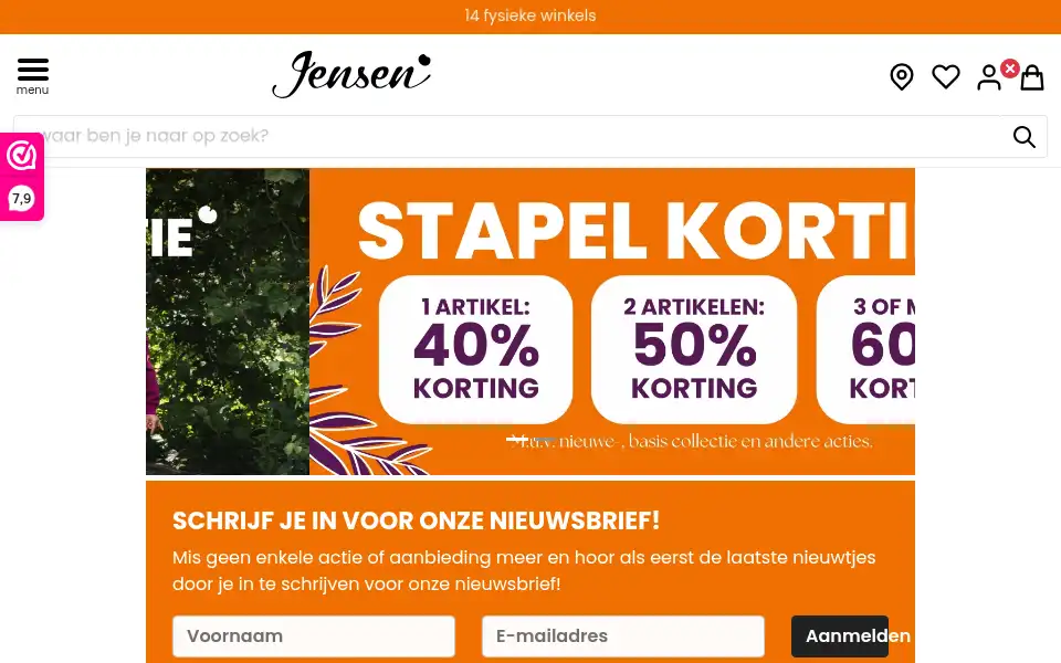 Screenshot of jensenfamilyshop.nl