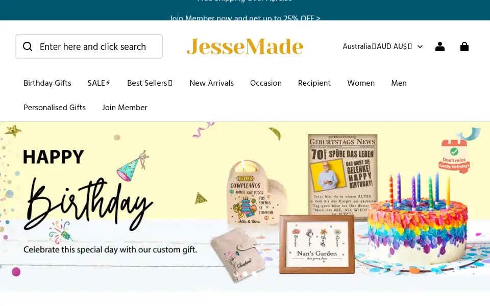 Screenshot of jessemade.au