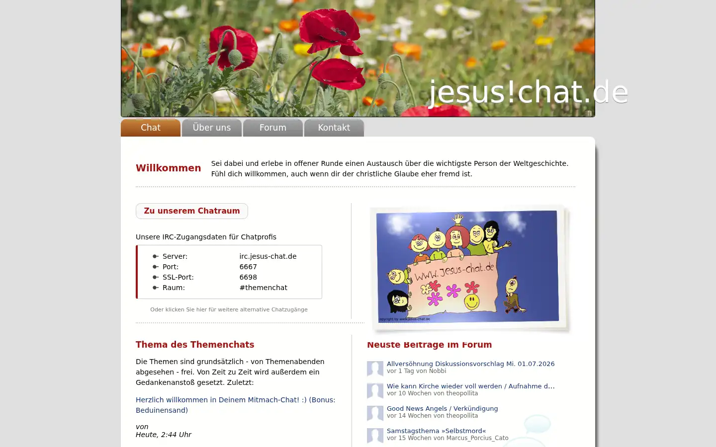 Screenshot of jesus-chat.de