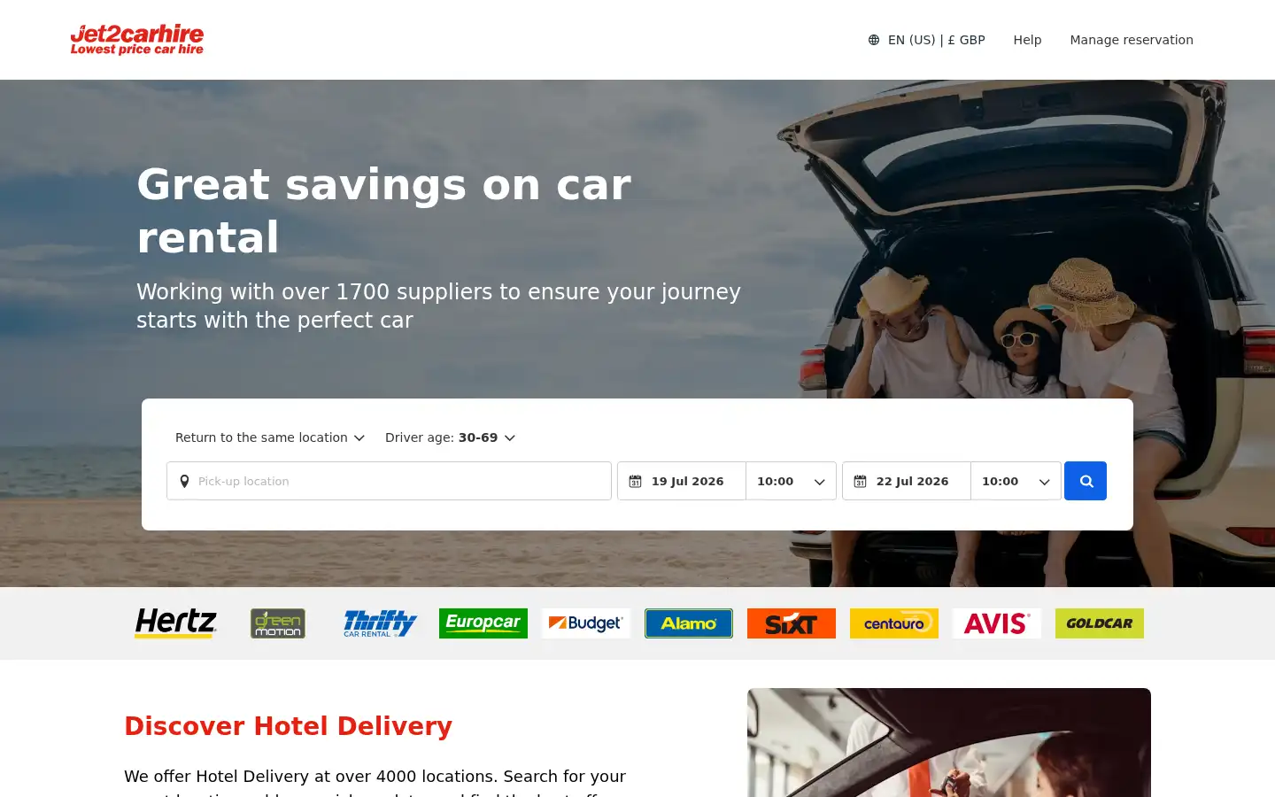 Screenshot of jet2carhire.com
