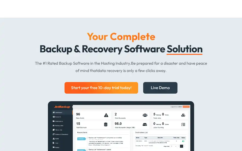Screenshot of jetbackup.com