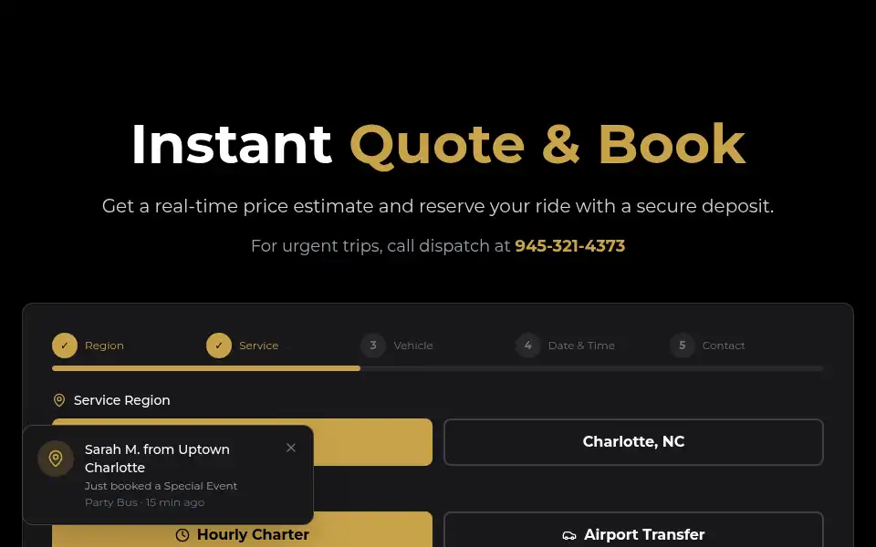 Screenshot of jetblacklimos.com