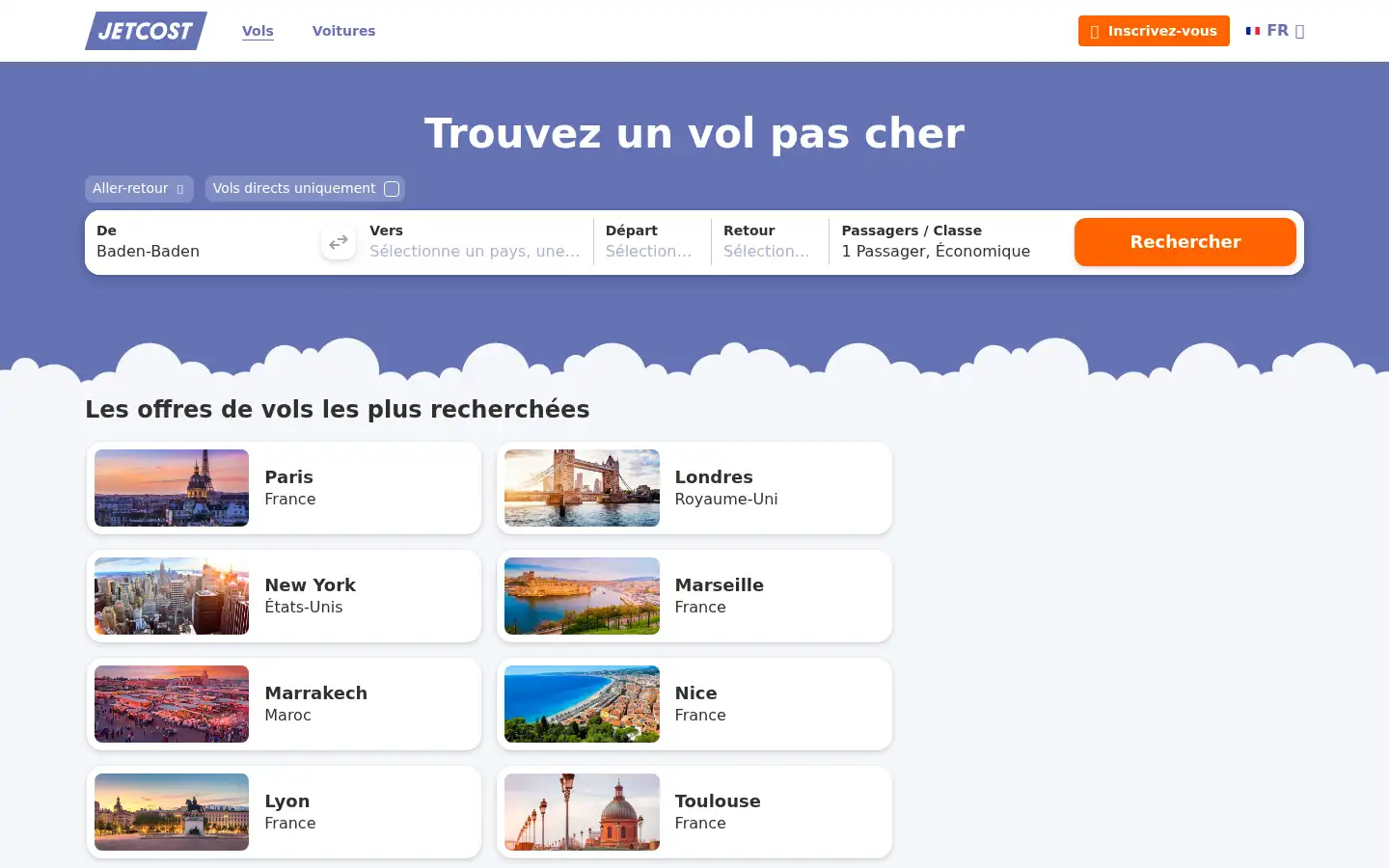 Screenshot of jetcost.com