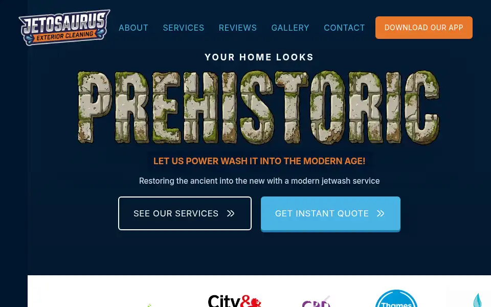 Screenshot of jetosaurusexteriorcleaning.co.uk