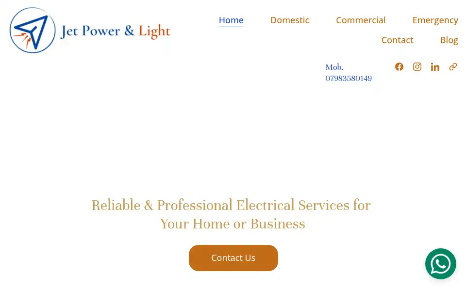Screenshot of jetpowerandlight.co.uk
