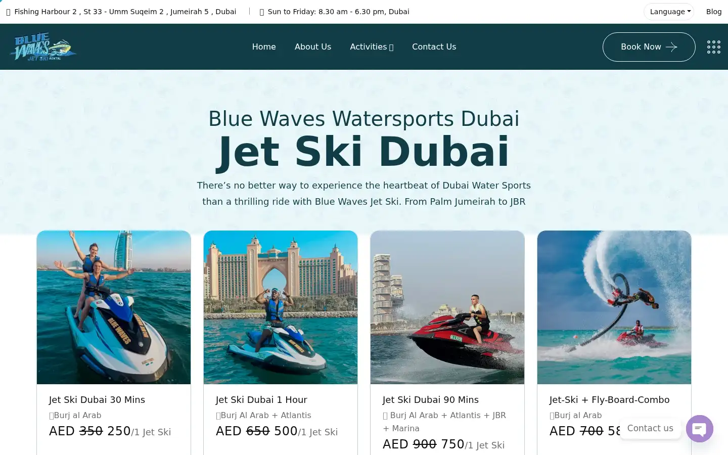Screenshot of jetskiforrentdubai.com
