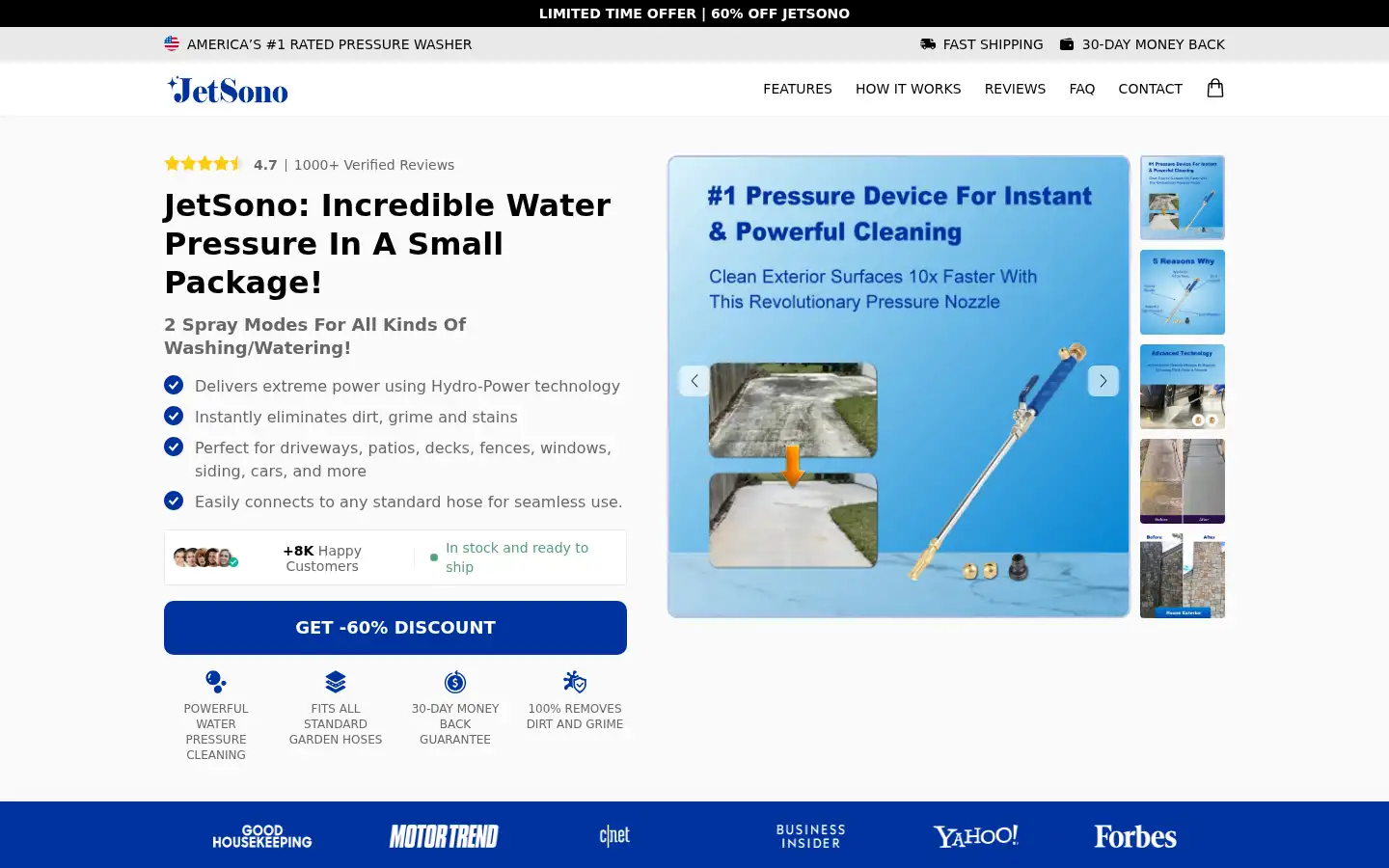 Screenshot of jetsono.com