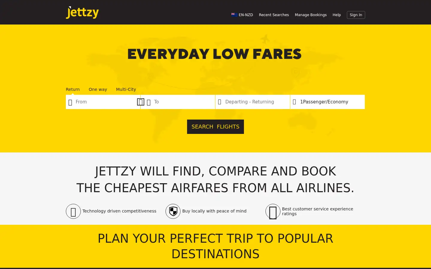 Screenshot of jettzy.co.nz