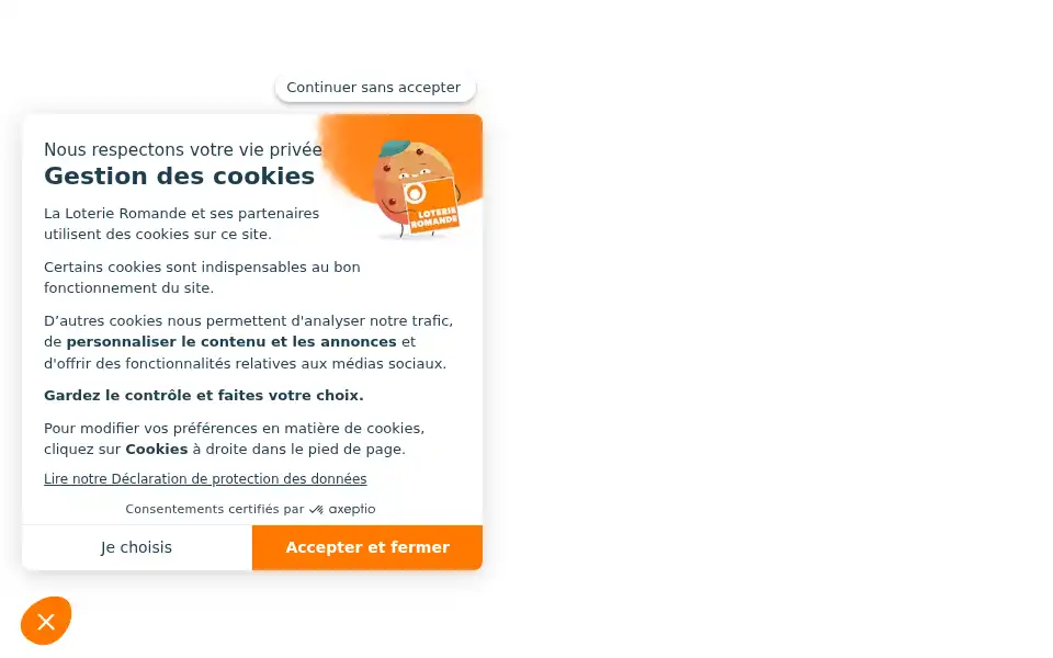 Screenshot of jeux.loro.ch