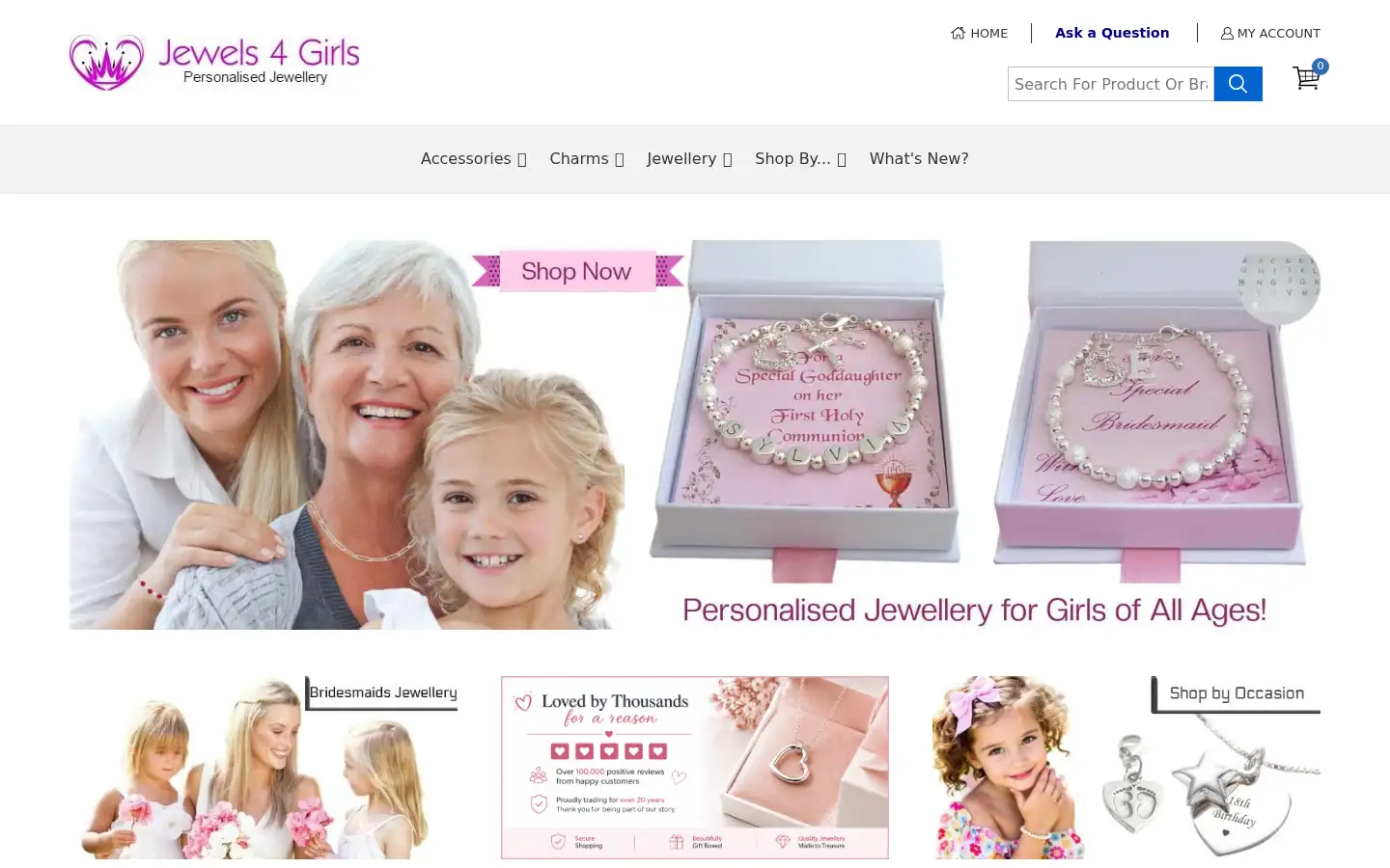 Screenshot of jewels4girls.co.uk