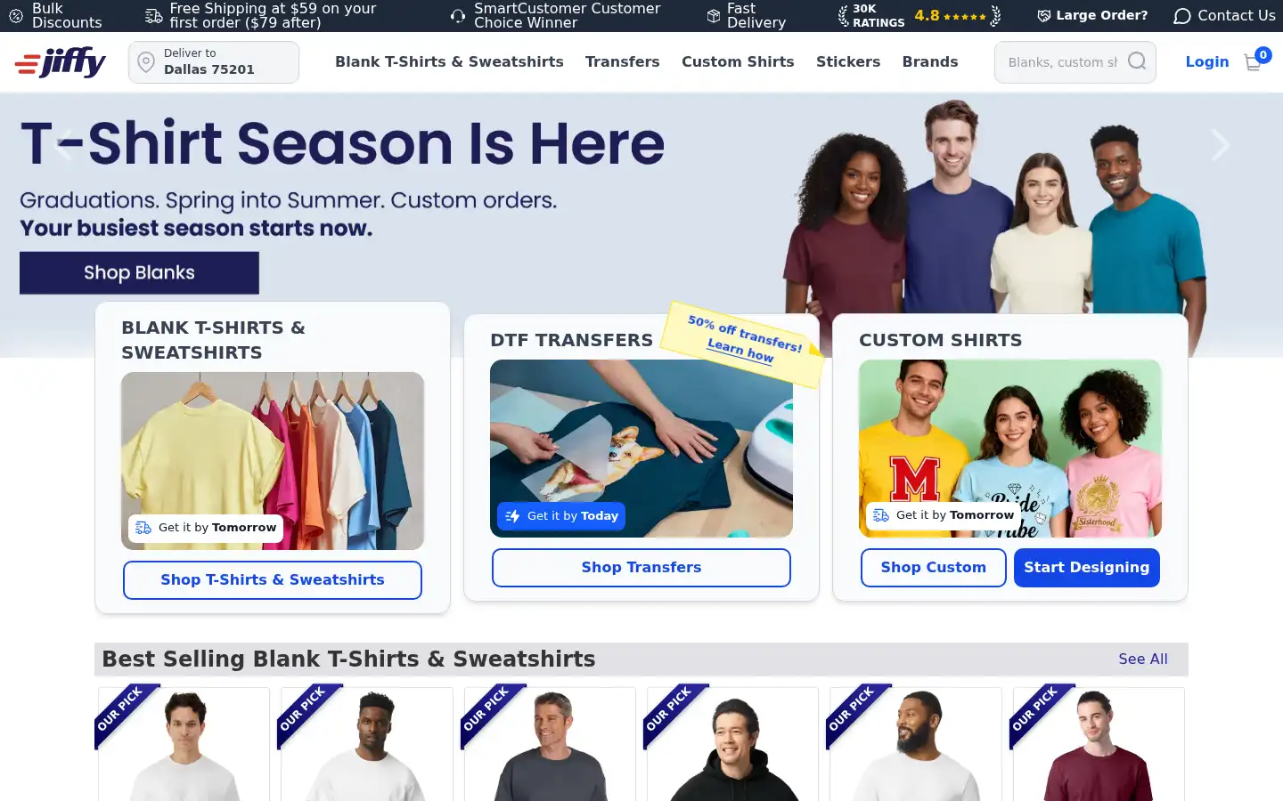 Screenshot of jiffy.com