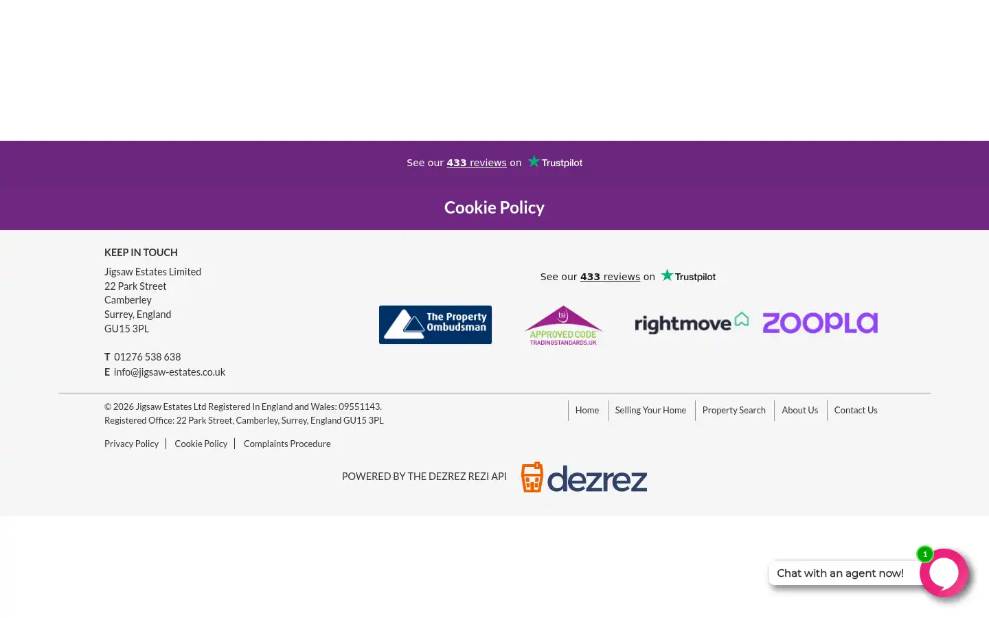 Screenshot of jigsaw-estates.co.uk
