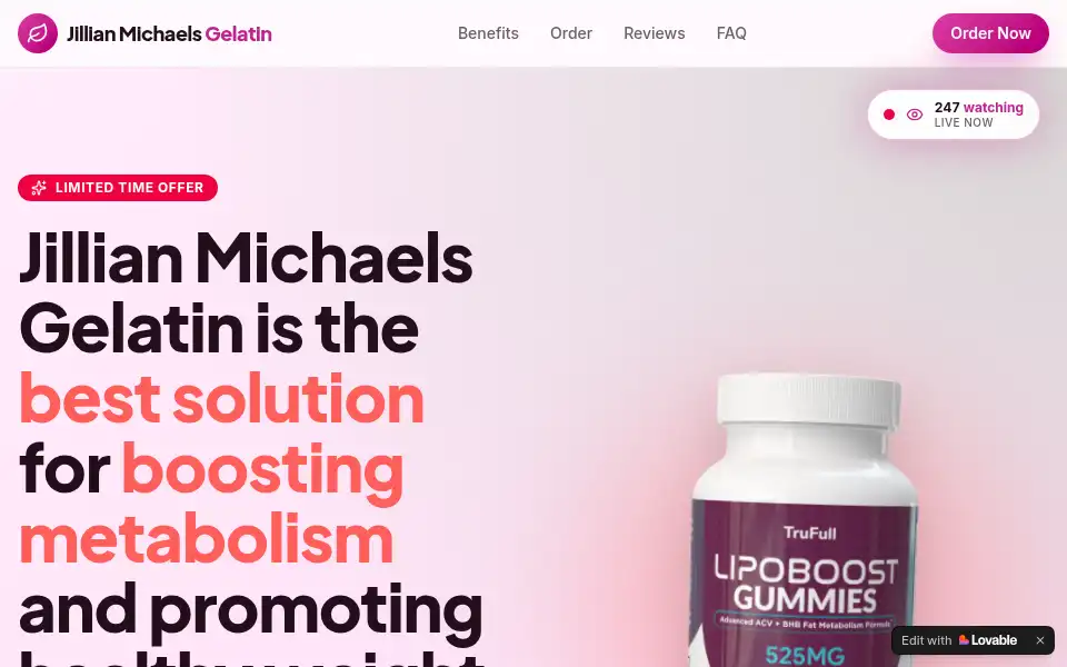 Screenshot of jillian-michaels.lovable.app