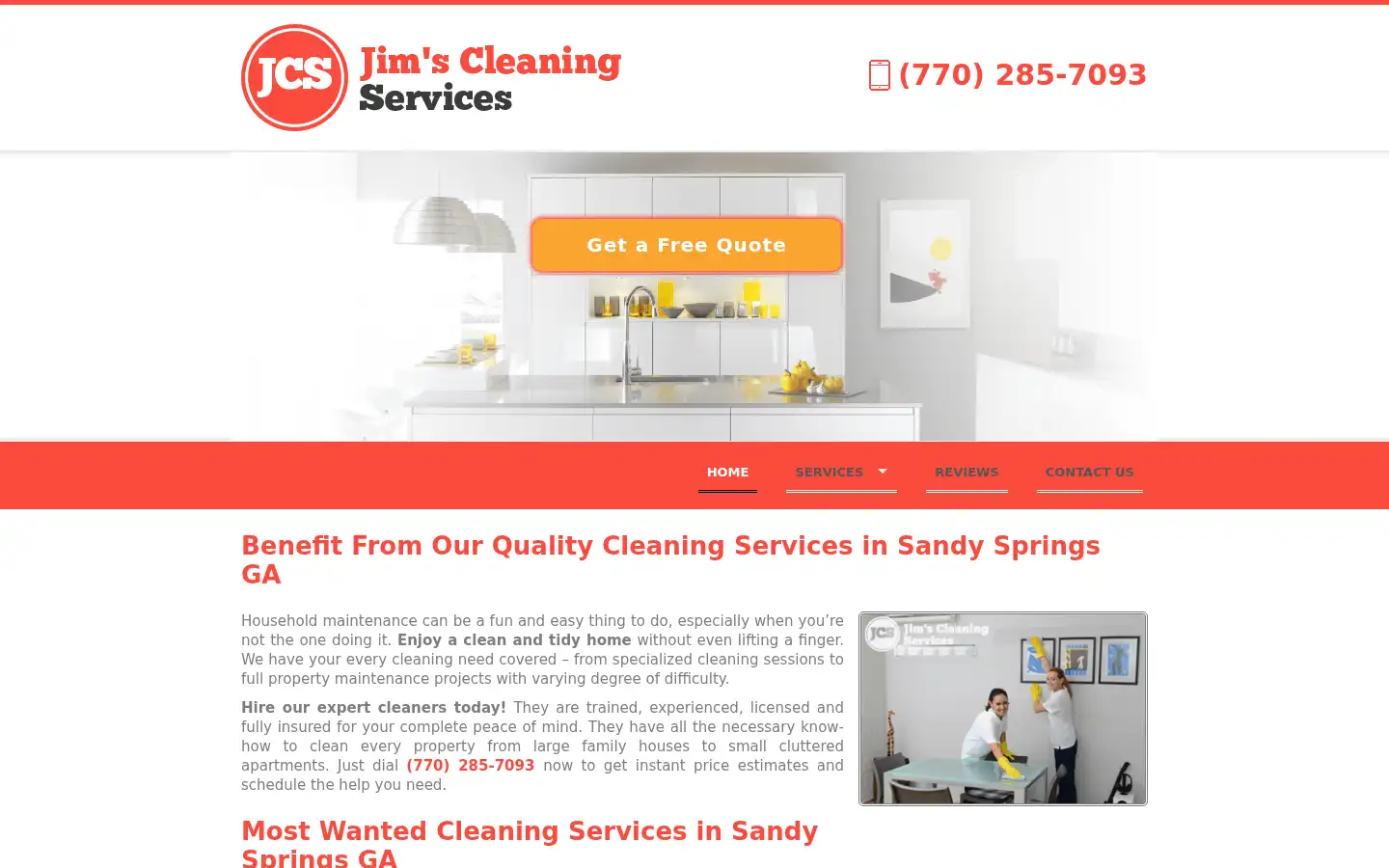 Screenshot of jimscleaningservices.com