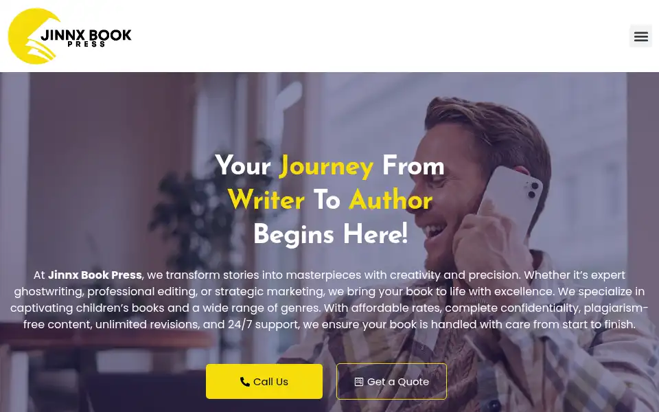 Screenshot of jinnxbookspress.com