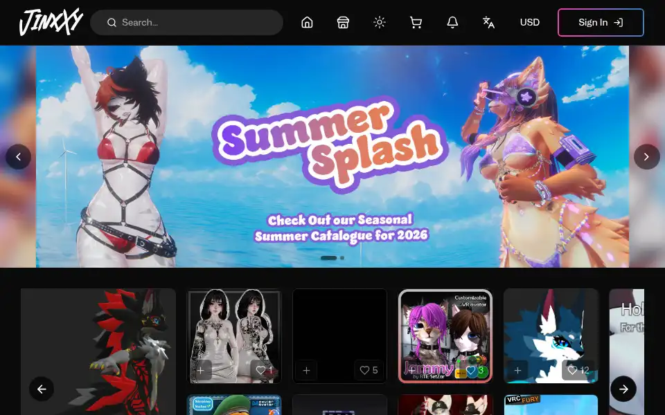 Screenshot of jinxxy.com