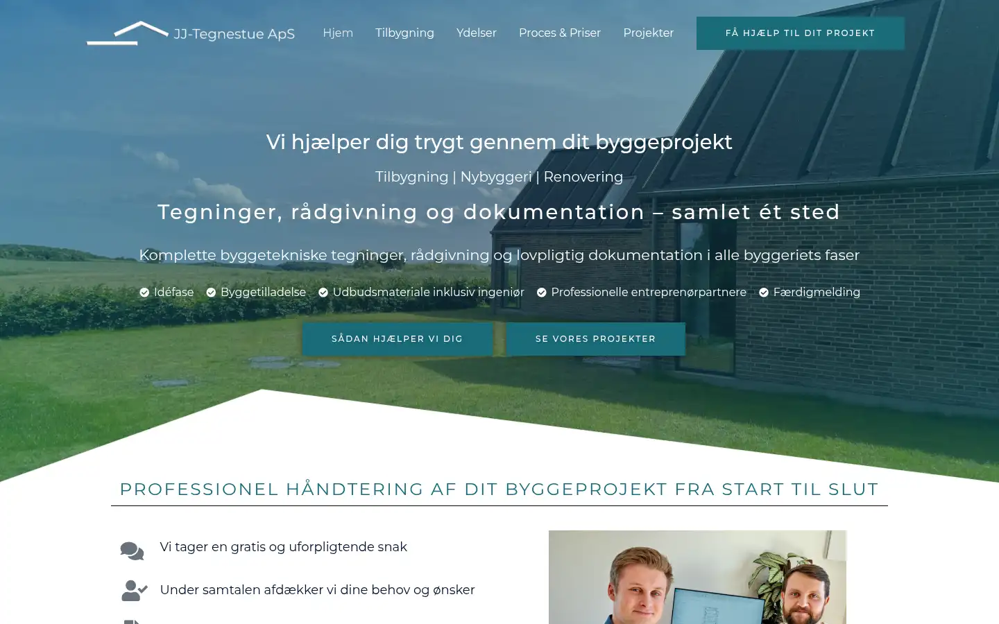 Screenshot of jj-tegnestue.dk