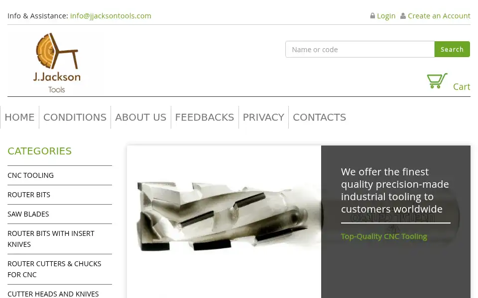 Screenshot of jjacksontools.com