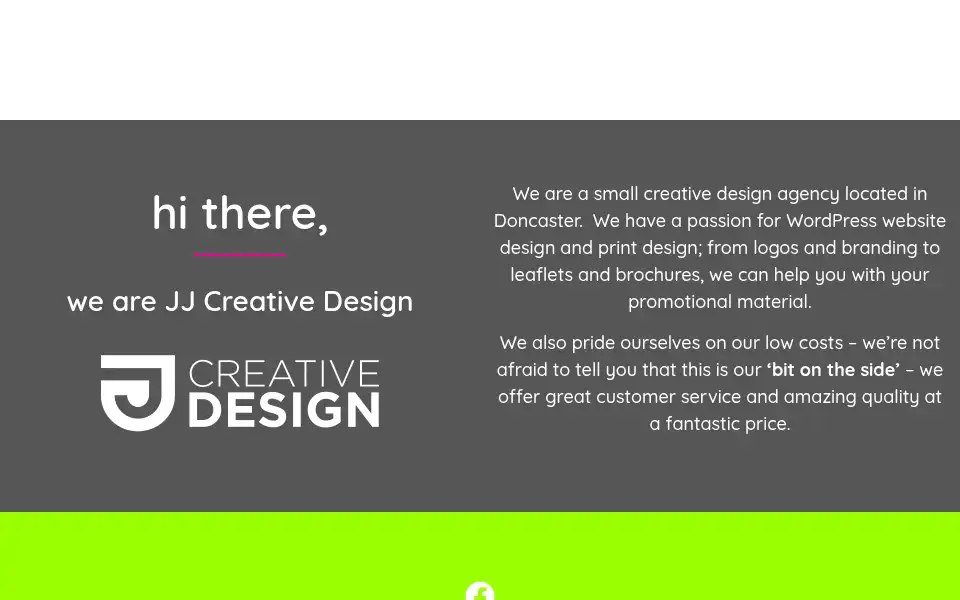 Screenshot of jjcreativedesign.co.uk
