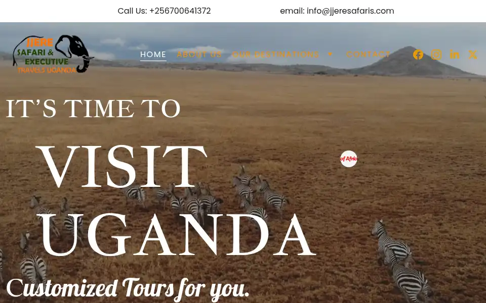 Screenshot of jjeresafaris.com