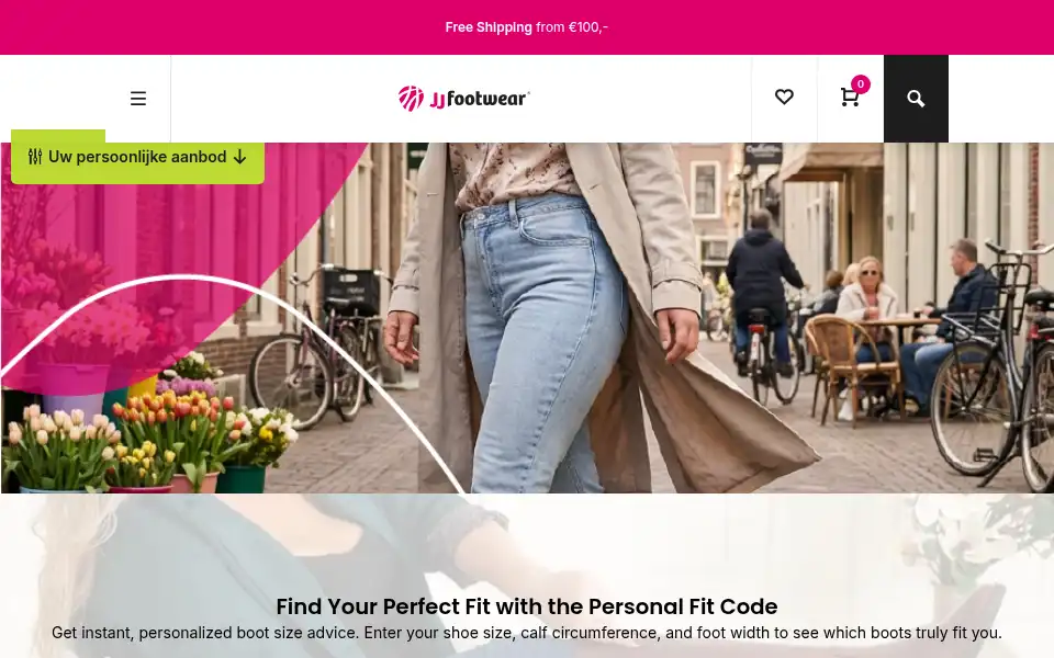 Screenshot of jjfootwear.nl