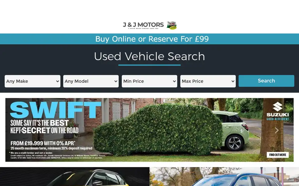 Screenshot of jjmotors.co.uk