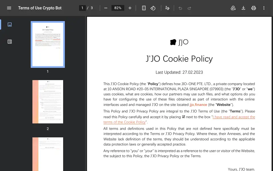 Screenshot of jjo.finance