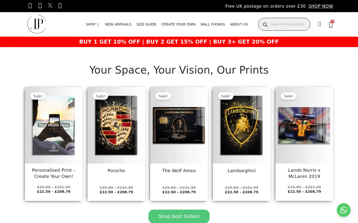 Screenshot of jjprints.co.uk