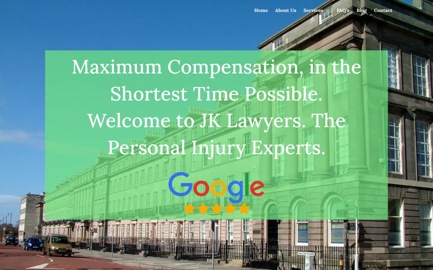 Screenshot of jklawyers.co.uk