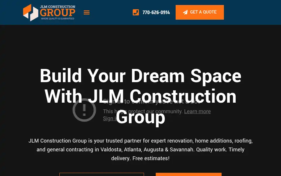 Screenshot of jlmconstructiongrp.com