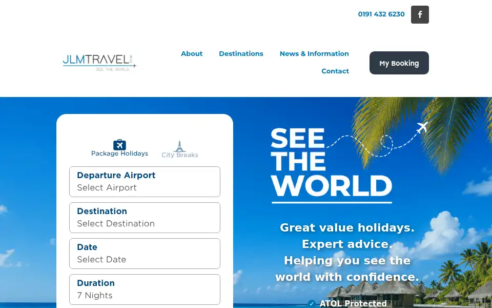 Screenshot of jlmtravel.co.uk