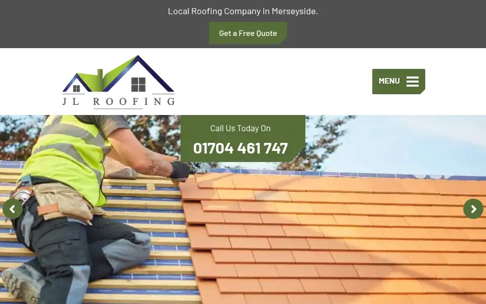 Screenshot of jlroofing.uk