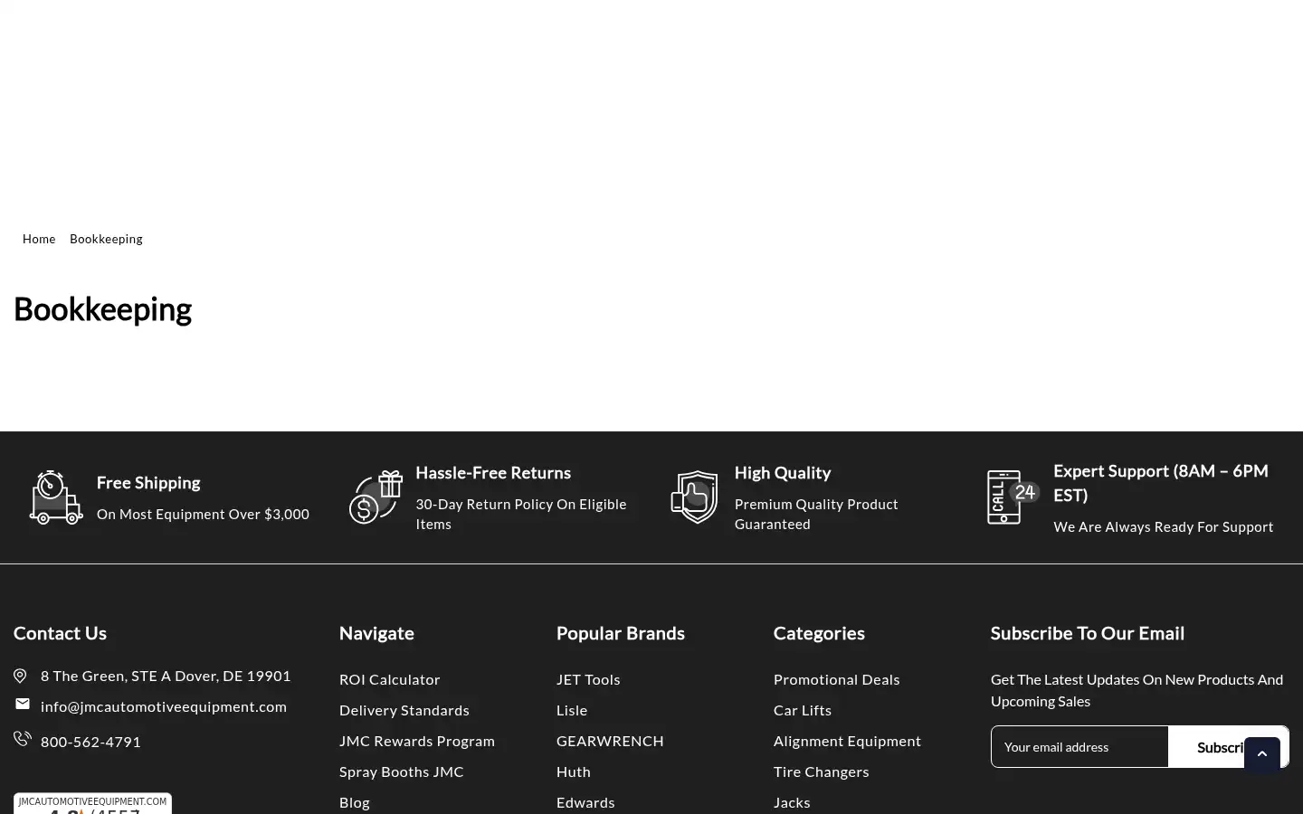Screenshot of jmcautomotiveequipment.com