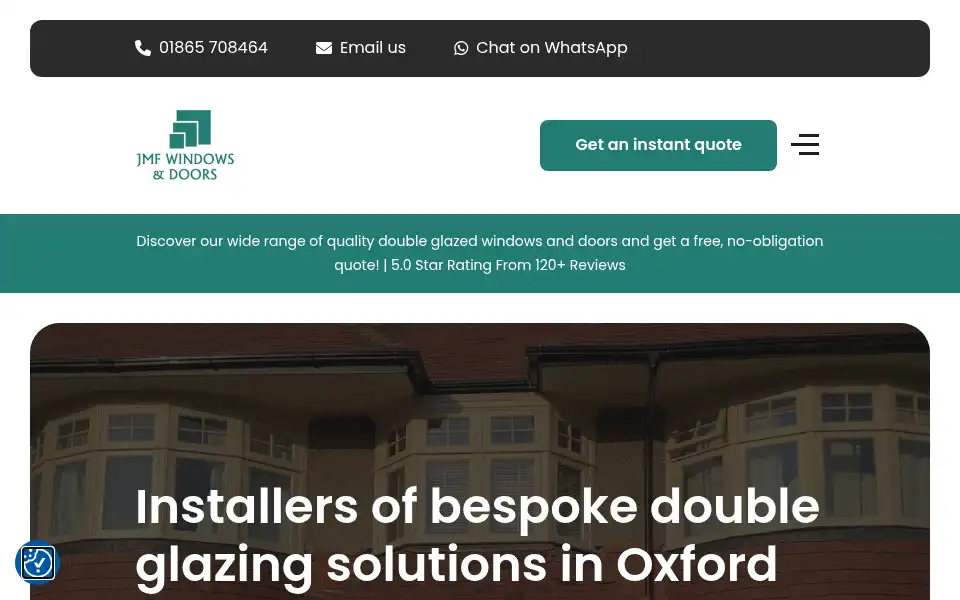 Screenshot of jmfwindows.co.uk