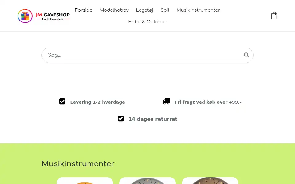 Screenshot of jmgaveshop.dk