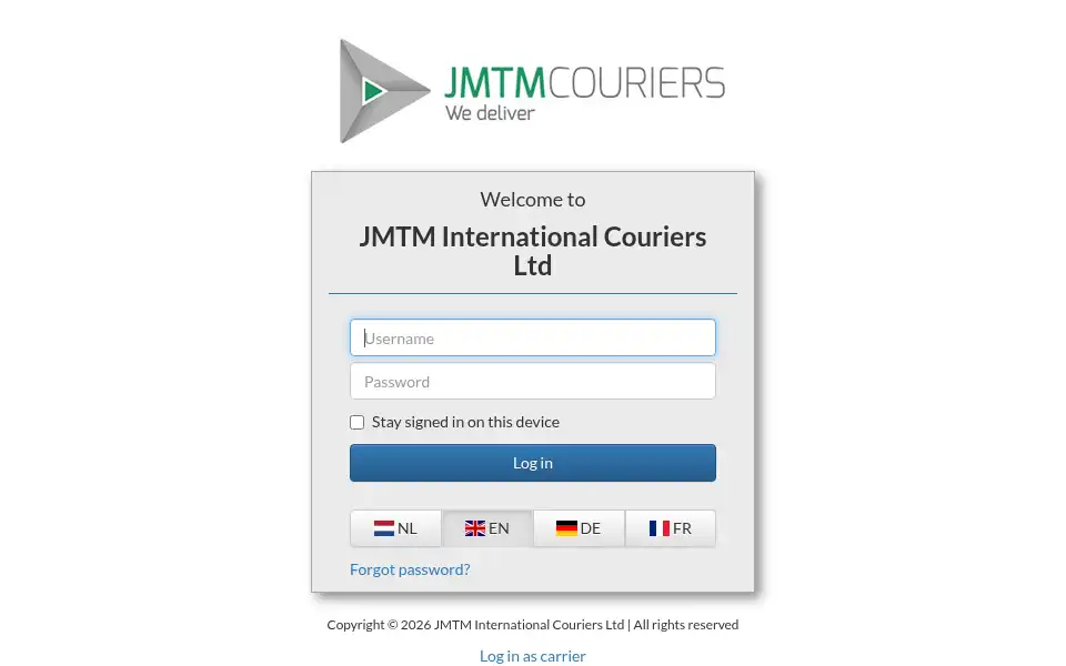 Screenshot of jmtmlocalcouriers.co.uk