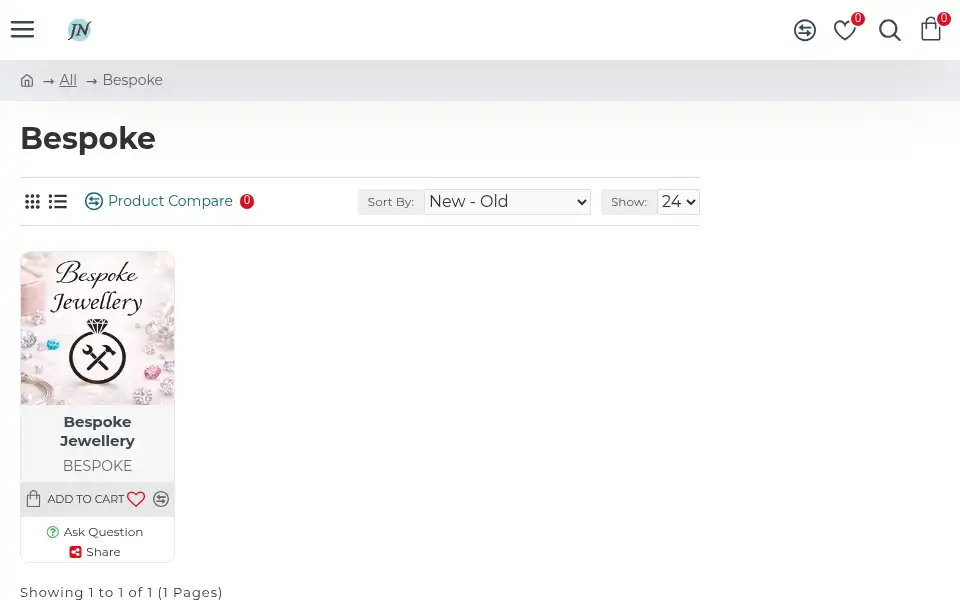 Screenshot of jnjewellery.com