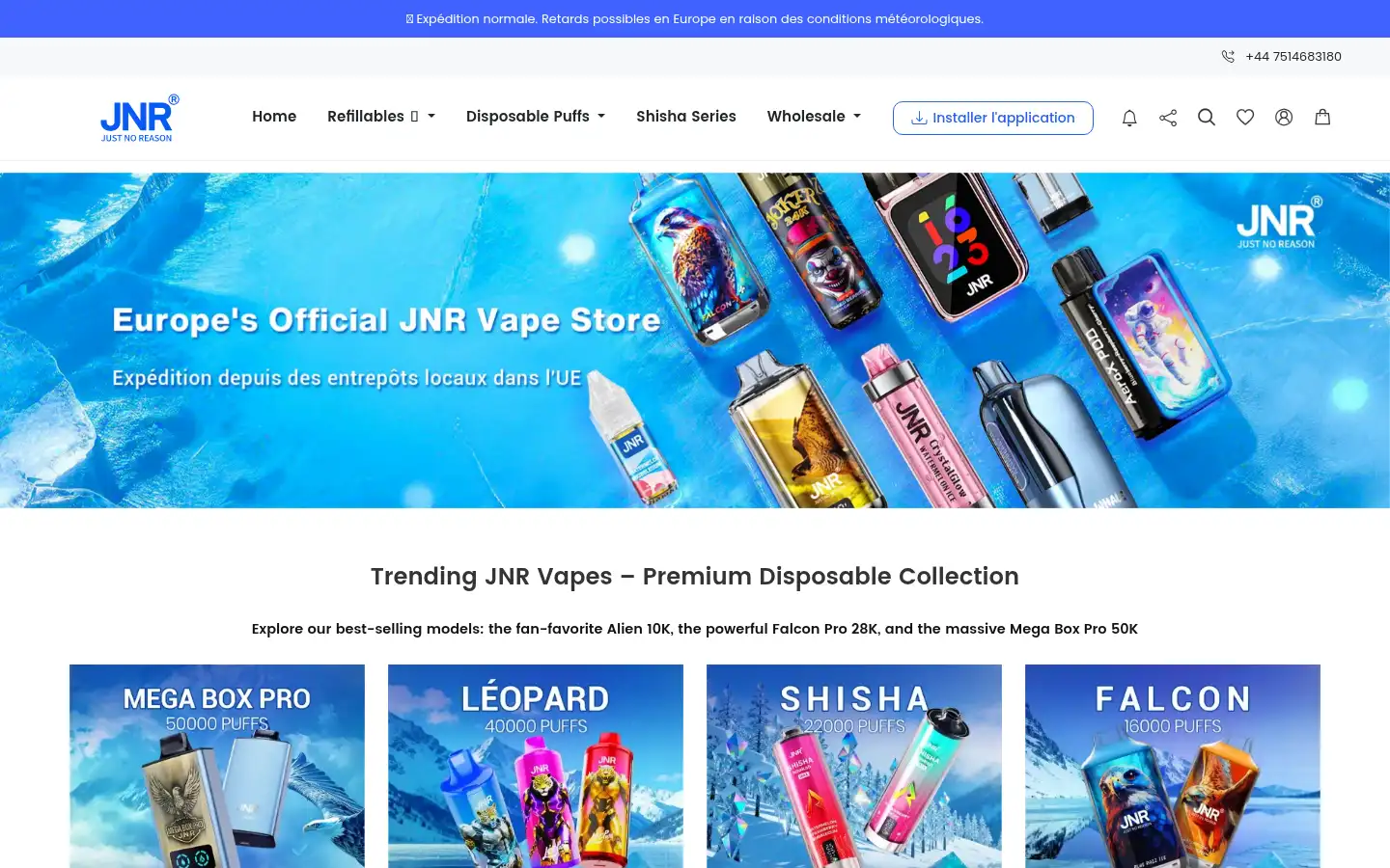Screenshot of jnrvapepuff.com