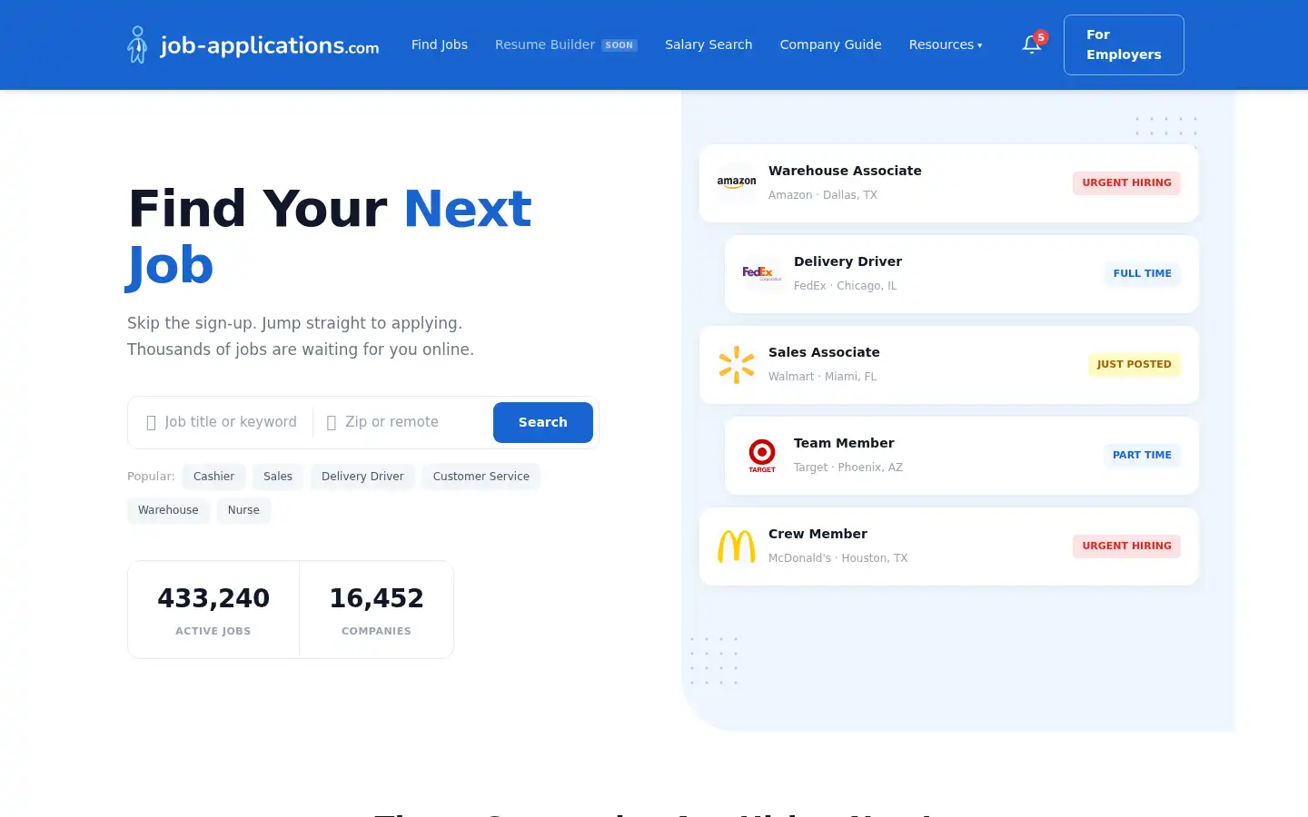 Screenshot of job-applications.com