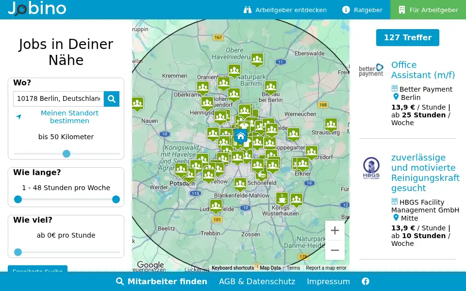 Screenshot of jobino.de