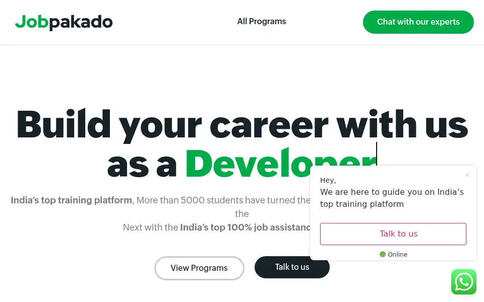 Screenshot of jobpakado.com