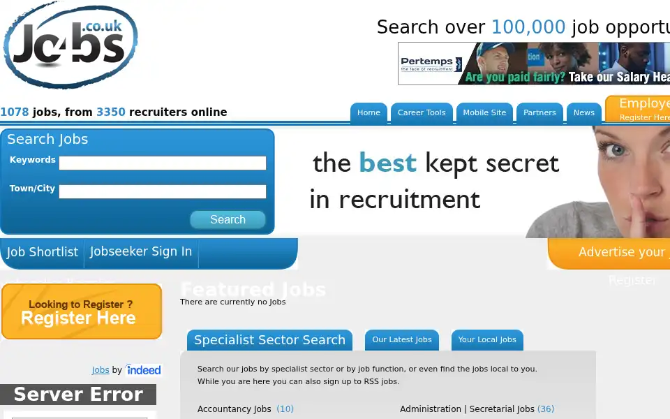 Screenshot of jobs4.co.uk