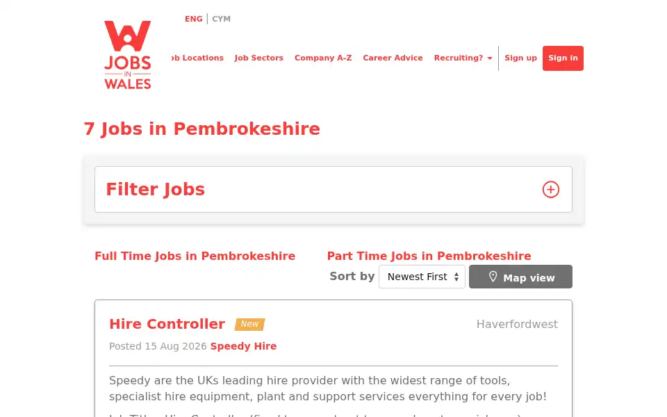 Screenshot of jobsinwales.com