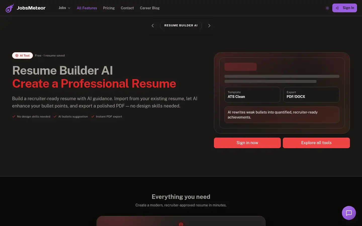 Screenshot of jobsmeteor.com