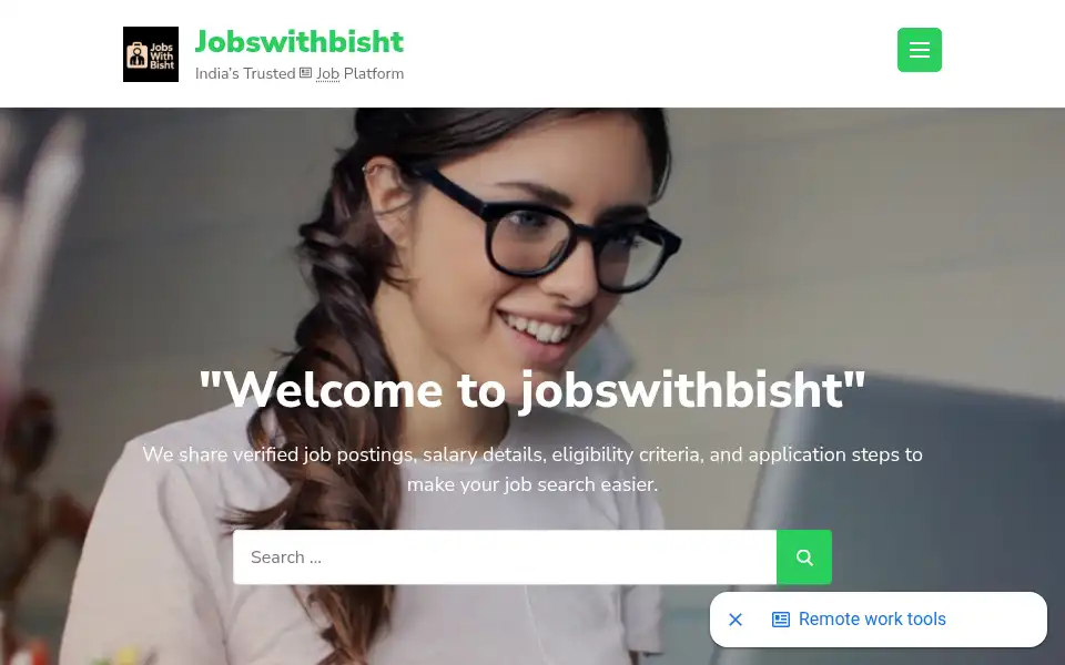 Screenshot of jobswithbisht.com
